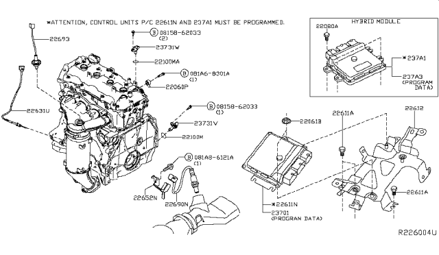 2014 Nissan Pathfinder Crankshaft Position Sensor Diagram for 23731-3JT7A