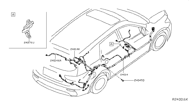 2014 Nissan Pathfinder Harness-Body Diagram for 24014-9PE2B