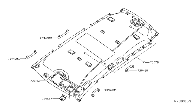 2014 Nissan Pathfinder Roof Trimming Diagram 2