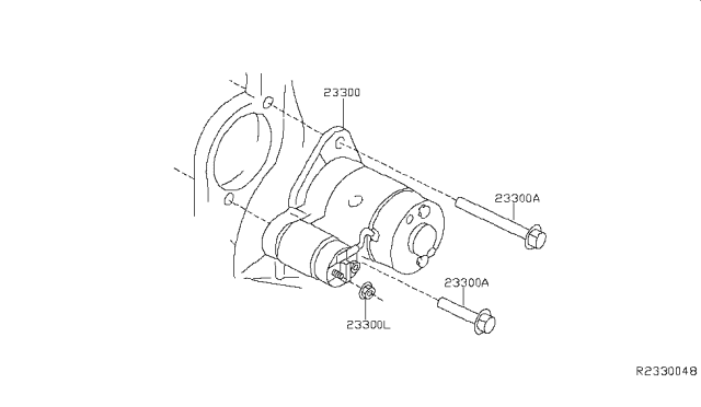 2014 Nissan Pathfinder Motor Assy-Starter Diagram for 23300-3KY0A