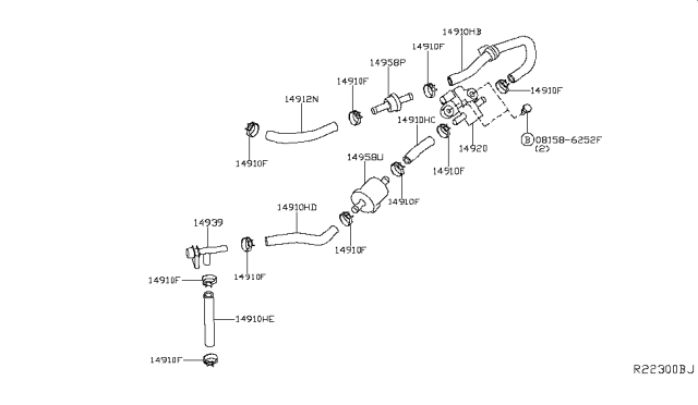 2014 Nissan Pathfinder Engine Control Vacuum Piping Diagram 3