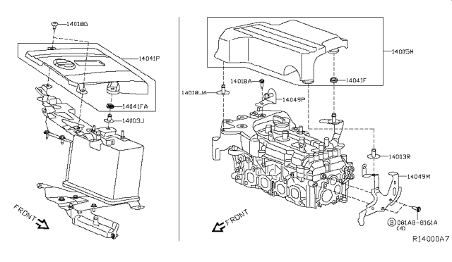 2014 Nissan Pathfinder Ornament-Collector Diagram for 14041-3KY0B