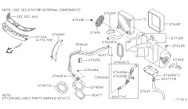 2002 Nissan Quest Insulator Diagram for 27489-7B010