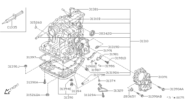 1999 Nissan Quest Torque Converter,Housing & Case Diagram 2