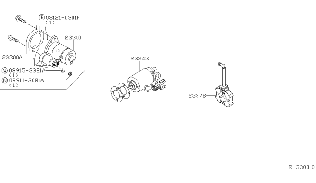 2002 Nissan Quest Switch Assy-Magnetic Diagram for 23343-7B010