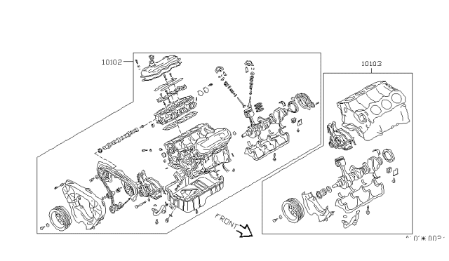 2000 Nissan Quest Bare & Short Engine Diagram