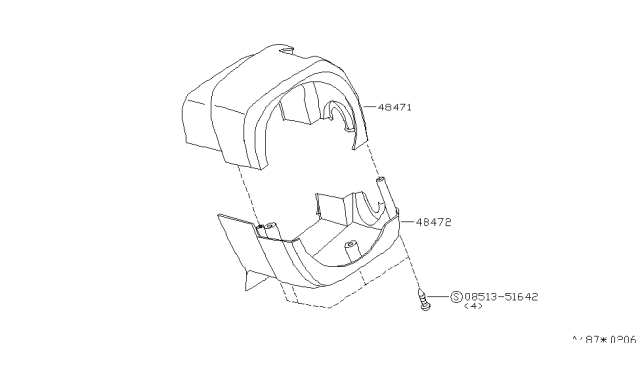 2000 Nissan Quest Cover-Steering Column,Upper Diagram for 48471-7B001