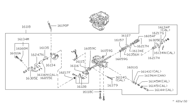 1984 Nissan Sentra Cam-Idle Fast Diagram for 16128-31M10