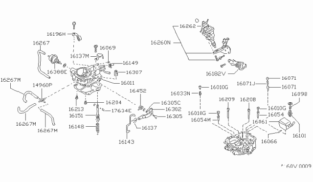 1983 Nissan Sentra Idle Speed ACTUATOR Diagram for 16260-33M10