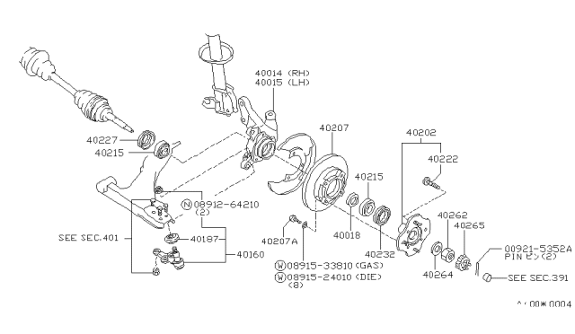 1982 Nissan Sentra Seal-Grease Diagram for 40232-M5610