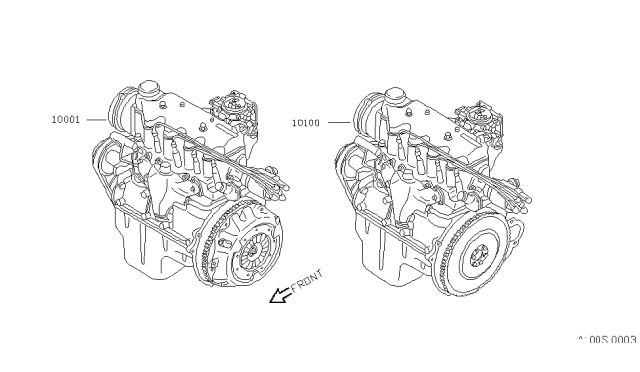 1983 Nissan Sentra Engine W/CLUTCH Diagram for 10001-18A05