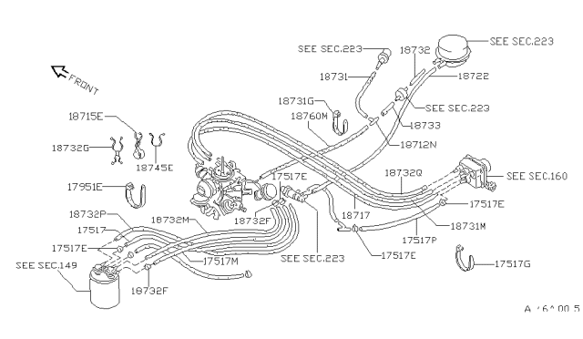 1982 Nissan Sentra Emission Control Piping Diagram 1