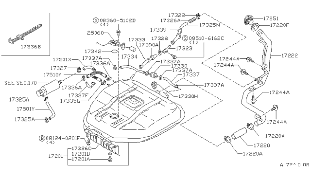 1988 Nissan Stanza Tube-Breather Diagram for 17335-29R00