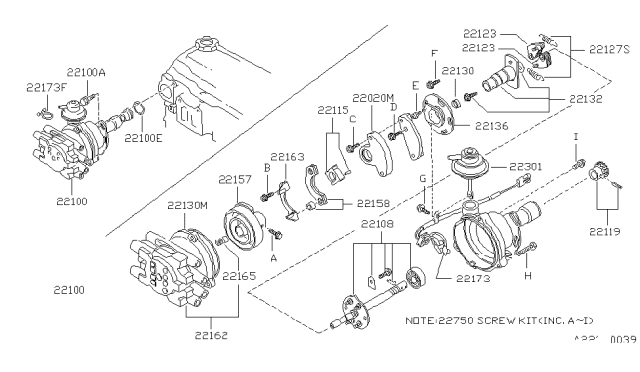 1987 Nissan Stanza Distributor ASY Diagram for 22100-18R05