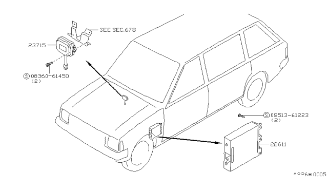 1987 Nissan Stanza Engine Control Unit Assembly Diagram for 22611-29R71