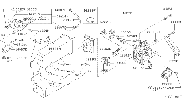1987 Nissan Stanza Throttle Chamber Diagram 1