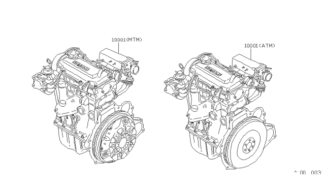 1987 Nissan Stanza Engine W/CLUTCH Diagram for 10001-29R05