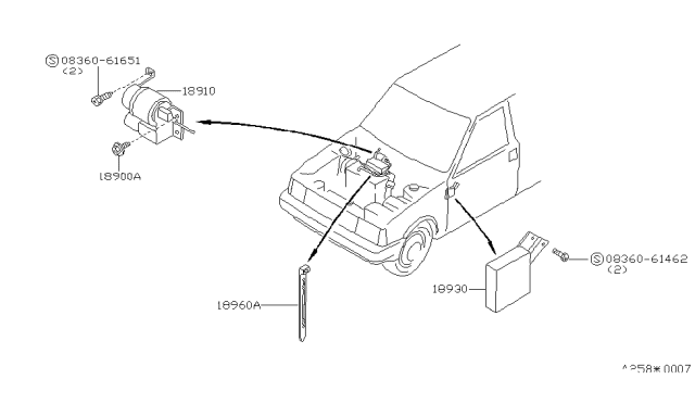 1988 Nissan Stanza Screw Machine Diagram for 08360-61651