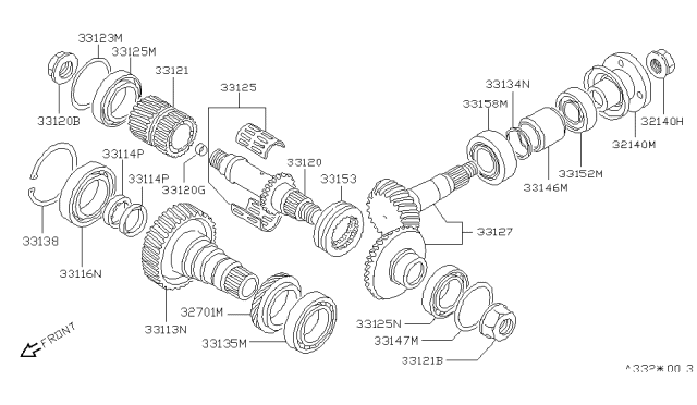 1986 Nissan Stanza Gear Ring Transfer Diagram for 33113-10R01