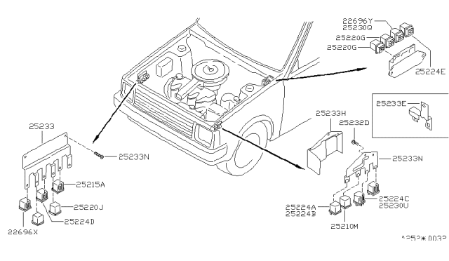 1986 Nissan Stanza Cover-Relay Box Diagram for 25239-20R00