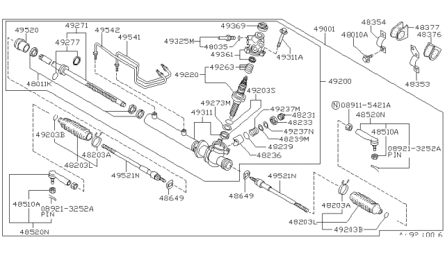 1991 Nissan Stanza Tube-Cylinder Diagram for 49542-85E03