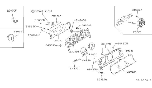 1992 Nissan Stanza Instrument Meter & Gauge Diagram 1