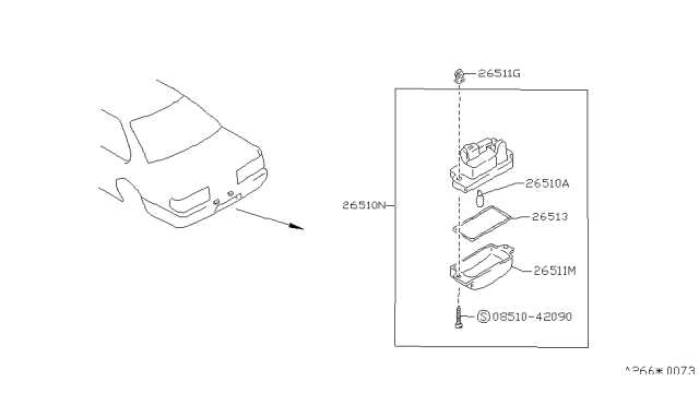 1991 Nissan Stanza Packing-Lens Diagram for 26513-71L00