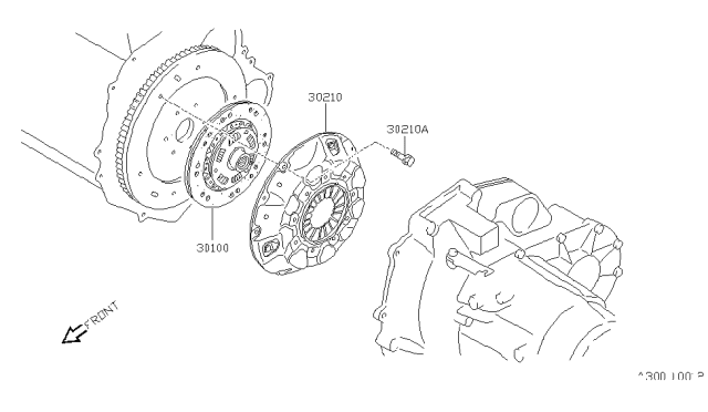 1992 Nissan Stanza Clutch Cover Diagram for 30210-30R11