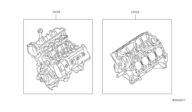 2009 Nissan Pathfinder Engine-Bare Diagram for 10102-ZE00A