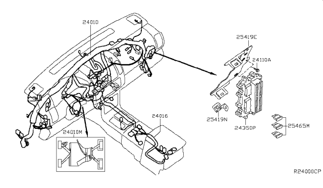 2005 Nissan Pathfinder Harness Assembly-Console Diagram for 24016-EA503