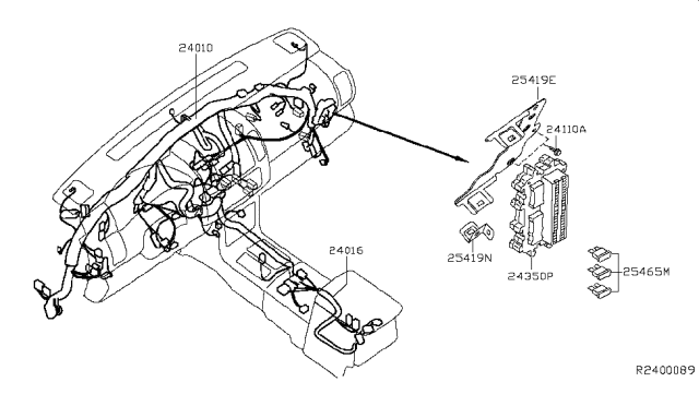 2009 Nissan Pathfinder Block-Junction Diagram for 24350-ZS00A