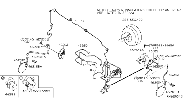 2009 Nissan Pathfinder Brake Piping & Control Diagram 2