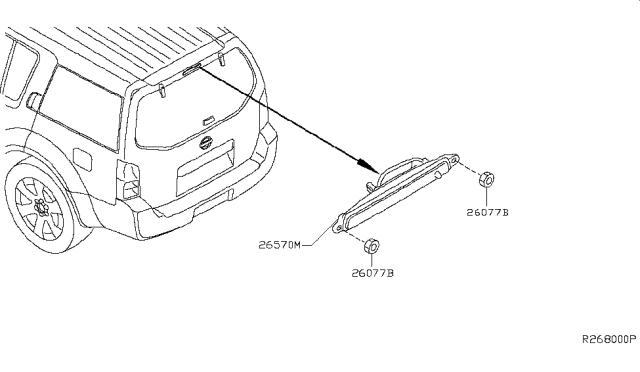 2005 Nissan Pathfinder Lamp Assembly-Stop,High Mounting Diagram for 26590-EA500