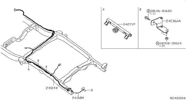 2008 Nissan Pathfinder Bracket-Connector Diagram for 24236-EA001