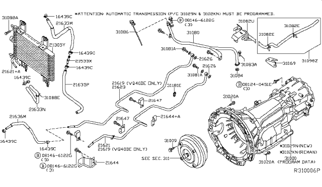2009 Nissan Pathfinder Blank Automatic Transmission Diagram for 310C0-3HX9D