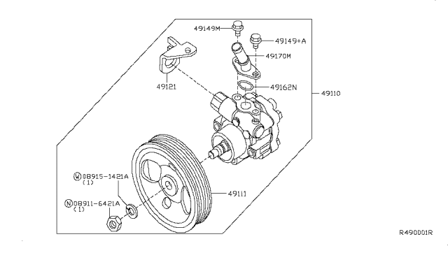2008 Nissan Pathfinder Power Steering Pump Diagram 1