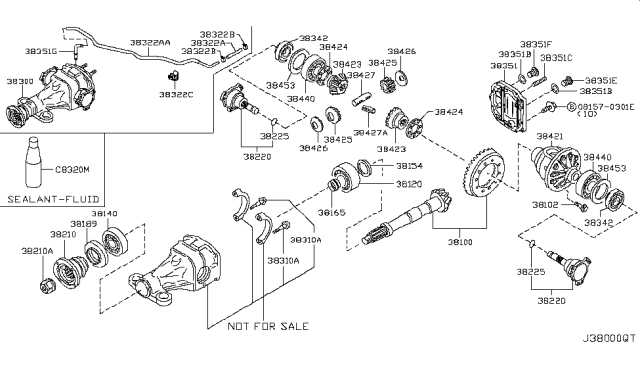 2011 Nissan Pathfinder Gear Set-Final Drive Diagram for 38100-0B26A