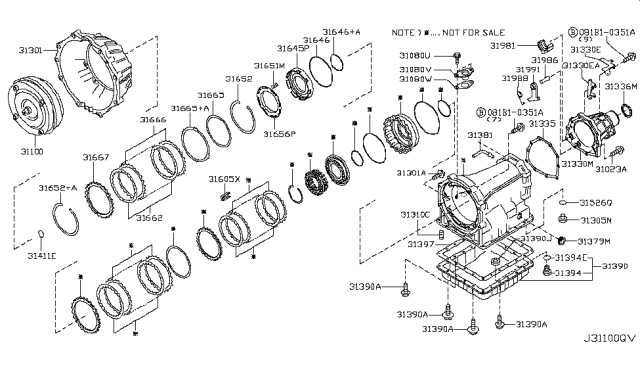 2005 Nissan Pathfinder Torque Converter,Housing & Case Diagram 2