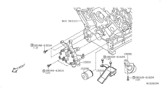 2009 Nissan Pathfinder Lubricating System Diagram 1