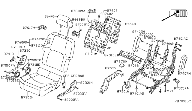 2008 Nissan Pathfinder Front Seat Diagram 10