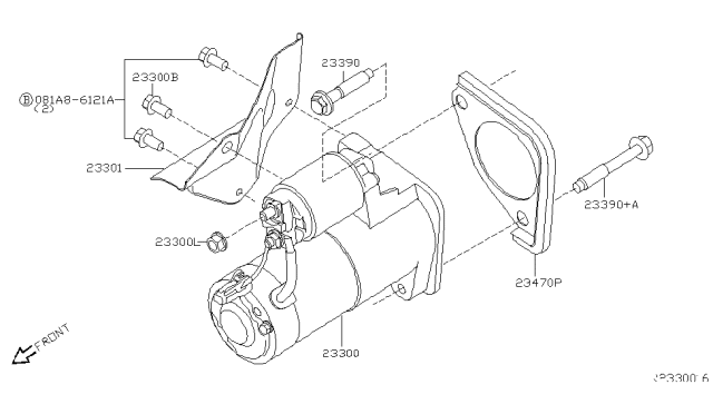 2008 Nissan Pathfinder Motor Assy-Starter Diagram for 23300-7S000
