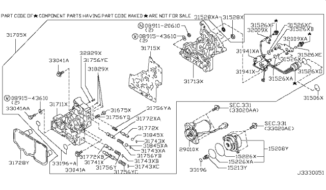 2010 Nissan Pathfinder Washer-Thrust,High Gear Diagram for 33138-8S01A