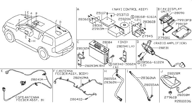 2008 Nissan Pathfinder Amplifier-Radio Diagram for 28231-EA000