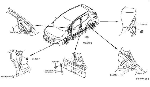 2019 Nissan Leaf Body Side Fitting Diagram 2