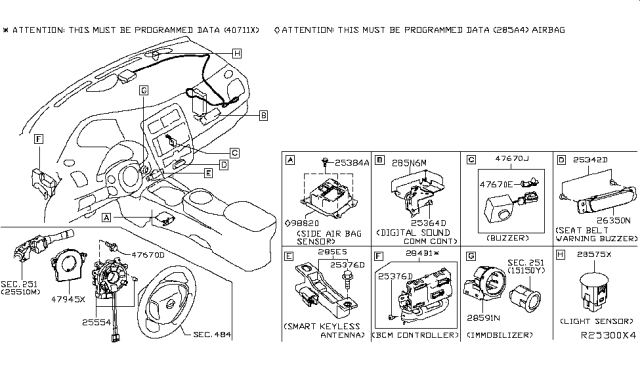2019 Nissan Leaf Clock Spring Steering Air Bag Wire Diagram for 25554-3JA1B