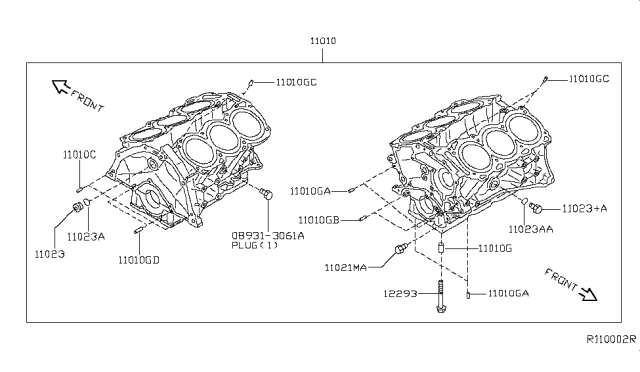 2006 Nissan Altima Cylinder Block & Oil Pan Diagram 2