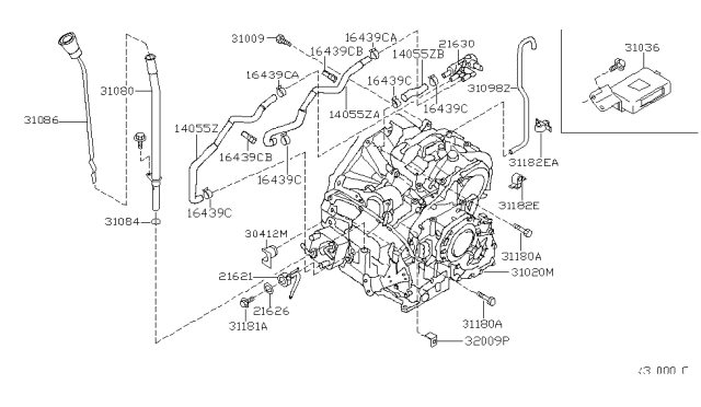 2005 Nissan Altima Automatic Transaxle Diagram for 310C0-88X02