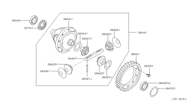 2002 Nissan Altima Bearing-Differential Side Diagram for 31408-80X16