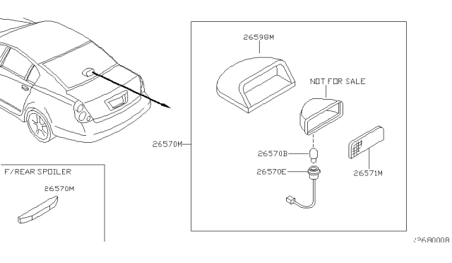 2005 Nissan Altima Lamp Assembly-Stop,High Mounting Diagram for 26590-ZB002