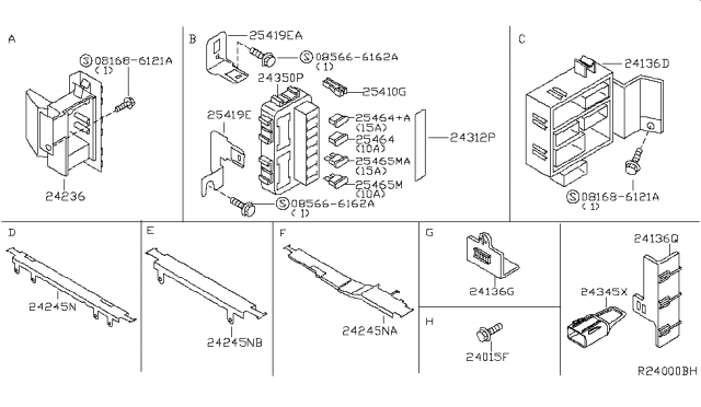 2005 Nissan Altima Cover-Connector Diagram for 24365-3Z600